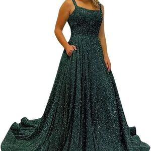 Dark Green Evening Gown, bought from Amazon